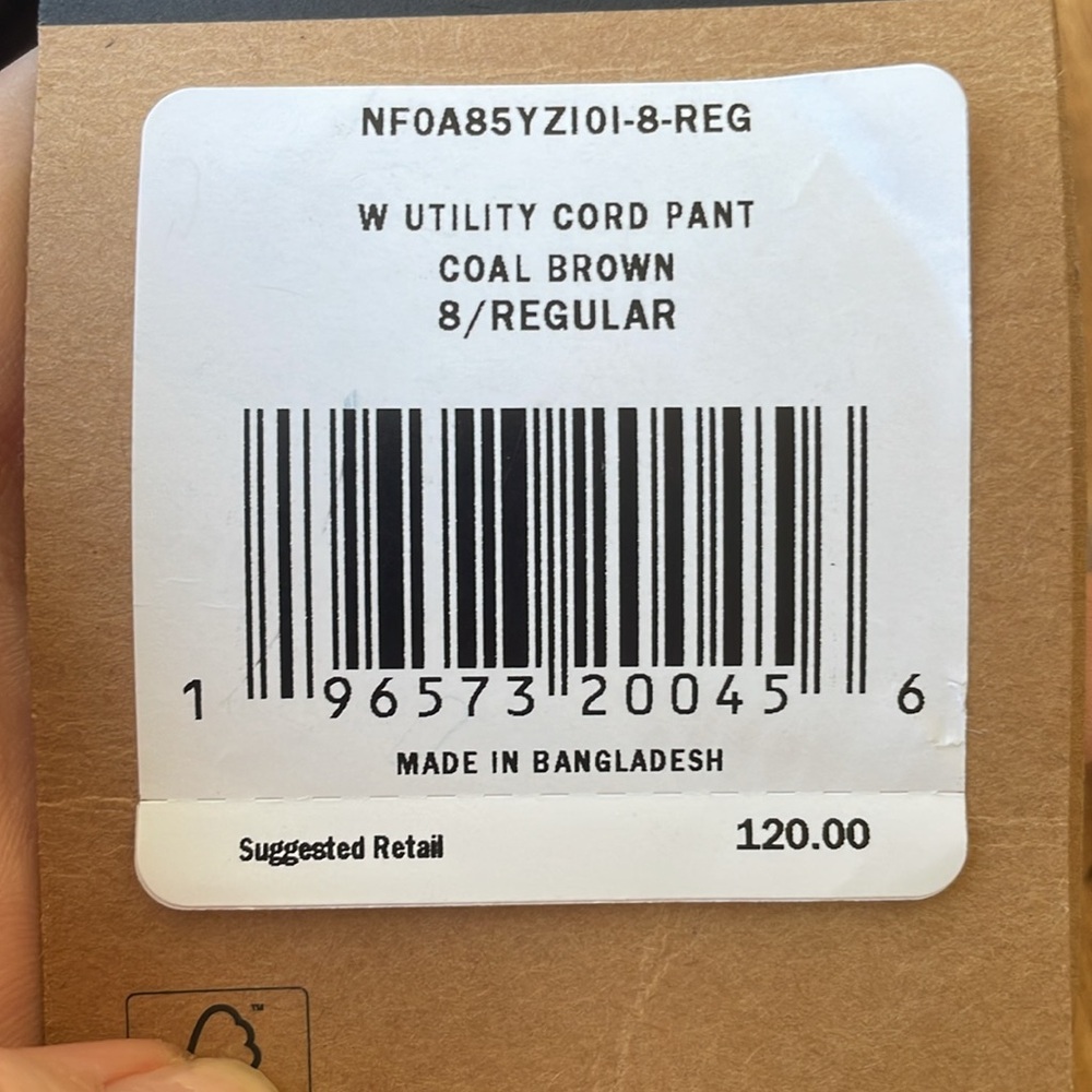 corduroy cargo utility pants - coal brown color. Size 8 regular women’s - Picture 6 of 6